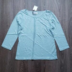 Calvin Klein 3/4 sleeve sequin Top